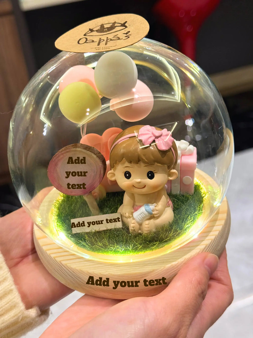 Best baby fullmoon gift - personalized meaningful LED crystal ball, thoughtful one month celebration keepsake