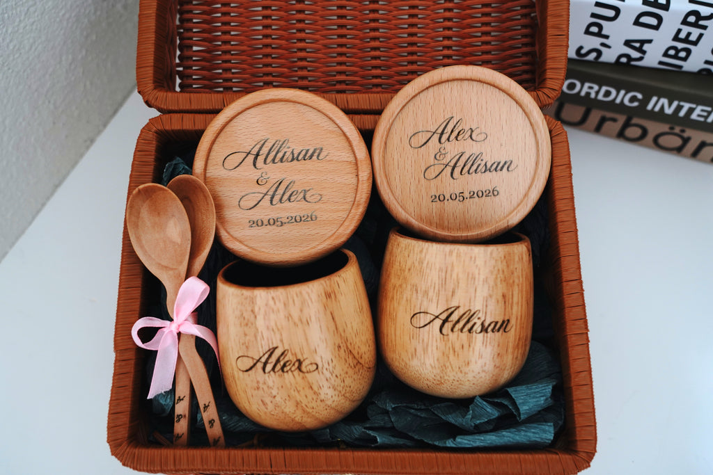 Personalized Wooden Couple Gift Set
