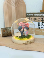 Custom valentine gift for couples - unique LED crystal ball with personalised engraving, perfect romantic present